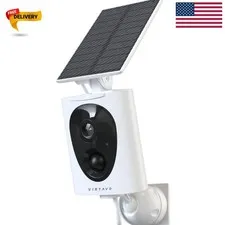 Weatherproof Solar Security Camera - 2K QHD, 2-Way Audio & PIR Motion Detection