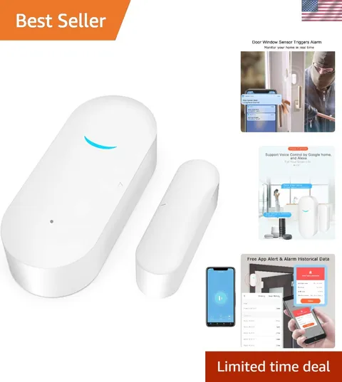 Smart Wireless Security Sensor – Door/Window Alarm Compatible with Google Voice