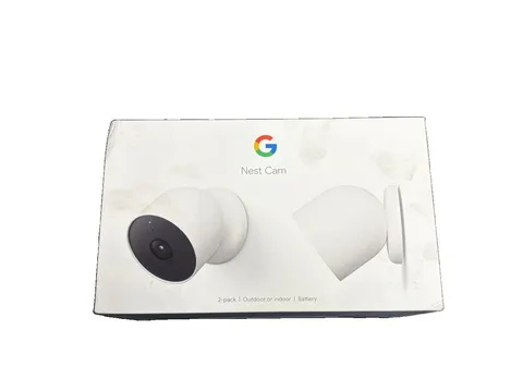 Google Nest Cam Battery 2-Pack Indoor Outdoor Security Cameras Snow New G3AL9