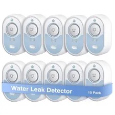 BLIZONTE Water Leak Detector 10 Pack, 5-Year Battery Life, Water Alarm with L...