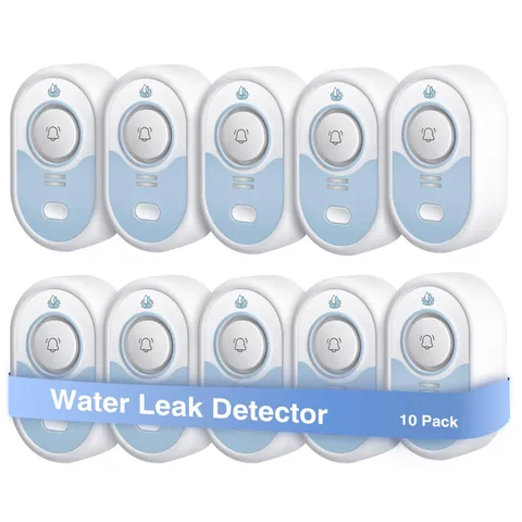 BLIZONTE Water Leak Detector 10 Pack, 5-Year Battery Life, Water Alarm with L...