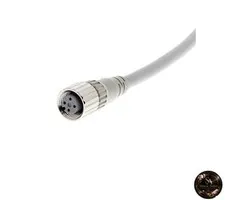OMRON Cable-attached connector single-ended connector socket female DC type 20m
