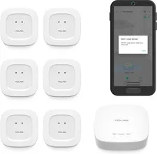 YoLink Water Leak Starter Kit: Hub + 6 Leak Sensor 1 (Silent), LoRa Long-Range,