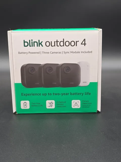 Blink Outdoor 4 1080p Wi-Fi Outdoor 3-Camera Security System Black NEW