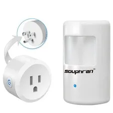 Souphran Plugin Wireless Motion Activated Light Control, No Wiring, 130 Ft RF...