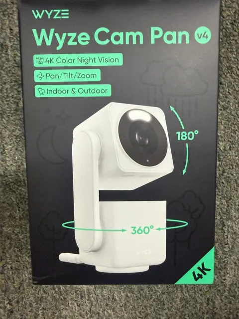 WYZE Cam Pan v4, 4K Smart Security Camera, AI Indoor/Outdoor - (EB45)