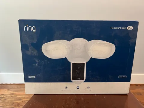 RING Floodlight Cam Pro Wired (2nd Gen) - Retinal 4K Security Camera, 10x NEW!