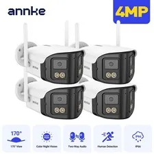 ANNKE 4MP Dual Lens Wireless Security IP Camera Two Way Audio Color Night Vision