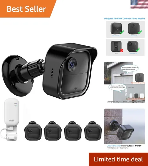 Adjustable Mount for Blink Outdoor 4 Cameras - 4-Pack, Black Housing