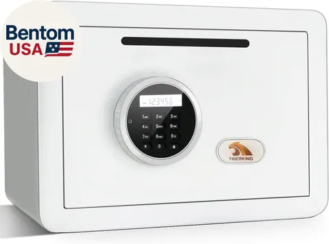 Drop Safe, Digital Safe with Keypad, White Small Safe Box- Deposit Cash Easily, 