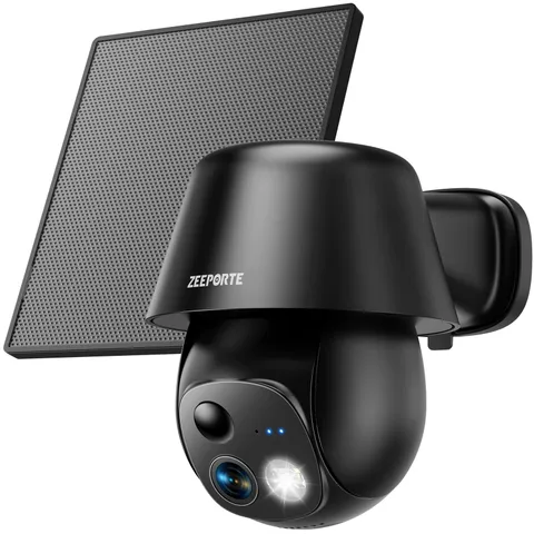 Solar Security Cameras Wireless Outdoor, 2K Pan/Tilt 360° View Solar/Battery ...