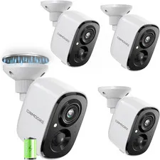 4 Pack 2.5K Security Camera Wireless Outdoor, 2.4G Wifi Battery Powered Outdoor