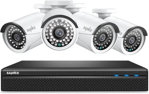 4K POE Security Camera System - 8CH 8MP NVR Recorder with 4PCS 5MP Outdoor Bulle