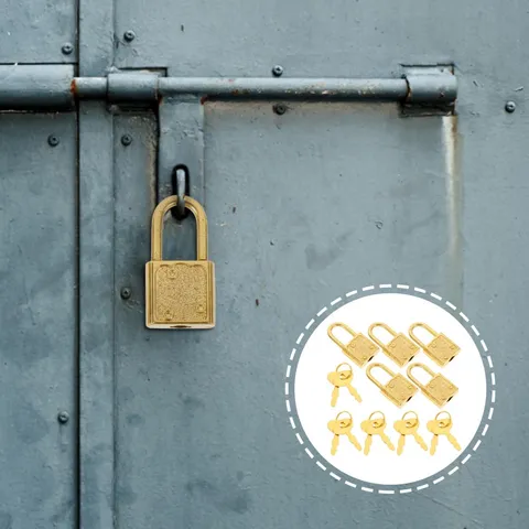 5 Pcs Vintage Plastic Padlocks with Keys for Wood Box and Jewelry Lock