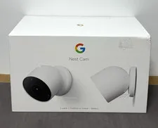 Google Nest Cam Indoor Outdoor Surveillance Camera Snow Pack of 2 Battery-New