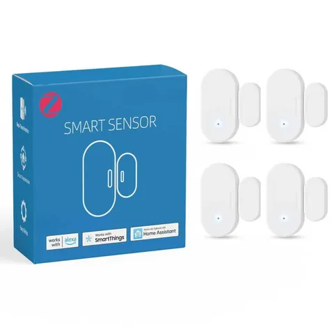 4 Pack Zigbee Door Sensor, Mini Smart Sensors for Doors, Home Automation, wit...