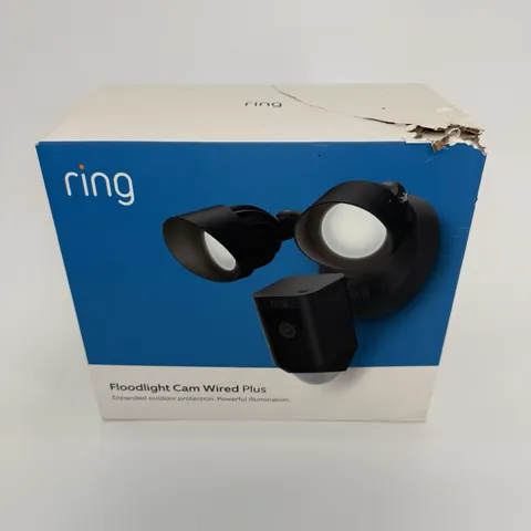 Ring Floodlight Cam Wired Plus | Outdoor Surveillance Camera Flood Light Siren