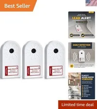 Leak Alert Water Leak Detector, Loud 90 dB Water Alarm, 3 Pack | Helps detect...