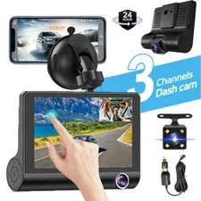 3 lenses Camara De Seguridad Dash Cam Para Auto Carro Delantero/Trasero/Interior