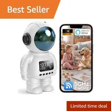 Carltec Astronaut Robot Security Camera White 2K WiFi