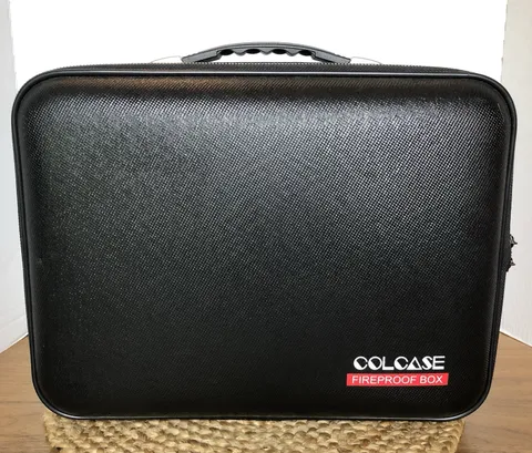 Colcase Fireproof File Box Hard Case Document Storage Organizer Lock Waterproof 