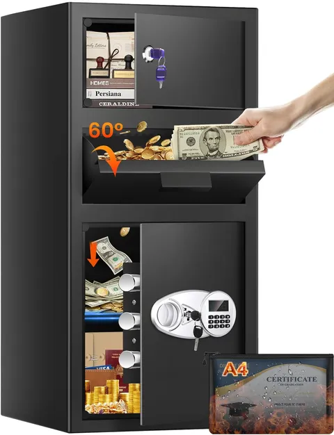 7.8 Cuft Extra Large Depository Drop Safe for Business, Anti-Theft Safe Box w...