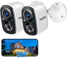 3K Security Cameras Wireless Outdoor, 2 Pack WiFi Wireless Cameras, Outside B...