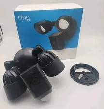 Ring 5AT3T2 Floodlight Cam Wired Plus Outdoor 1080p HD Security Camera Working!