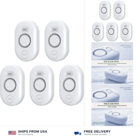 Water Leak Detector Sensor Alarm: Water Flooding Monitor for Home Adjustable ...