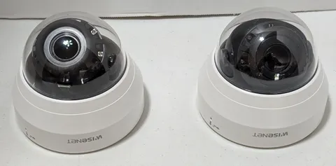 Lot of 2 Hanwha Wisenet QND-6082R1, 2MP Indoor PoE IR Dome IP Security Cameras