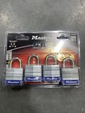 Master Lock 4-Pack of 1 9/16in. EX Series Shrouded Steel Keyed Alike Padlock