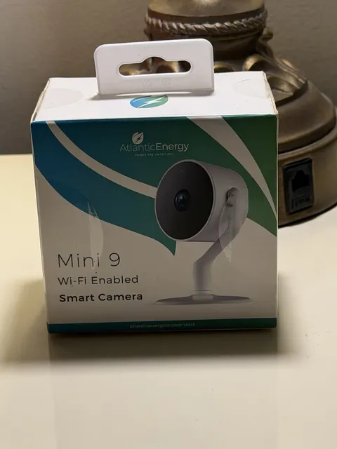 AtlanticEnergy Mini 9 Smart Camera, 1080p FHD Indoor Wi‑Fi Wireless, White
