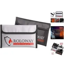 2-Pack Small Fireproof & Water-Resistant Bags - Ideal for Travel & Home Safety