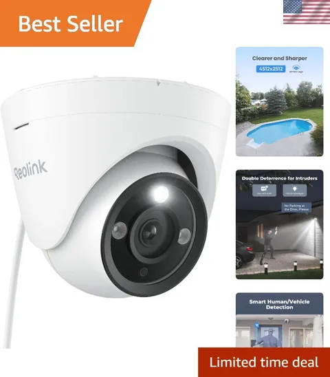 12MP PoE  Camera Outdoor, 97° Wide Angle Dome Security Camera for Home Survei...