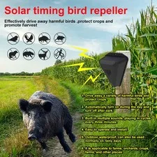 Solar Motion Sensor Alarm with Dog Barking - Loud Security Siren Waterproof
