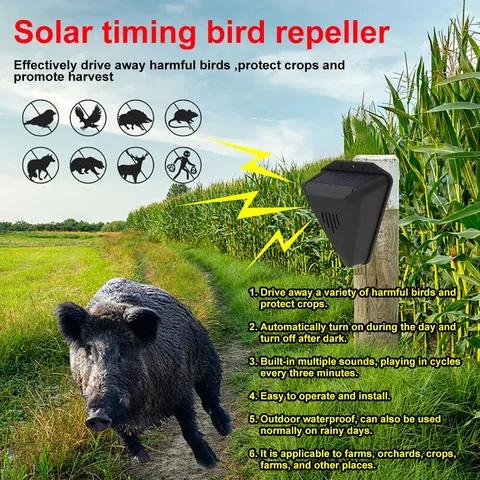 Solar Motion Sensor Alarm with Dog Barking - Loud Security Siren Waterproof