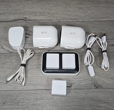 Arlo Pro 4 Spotlight Camera 2-Pack White VMC4041P Dual Charging Station