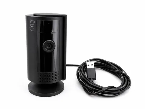 Ring Indoor Cam (2nd Gen) Wired Security Camera Black lens integrated grille