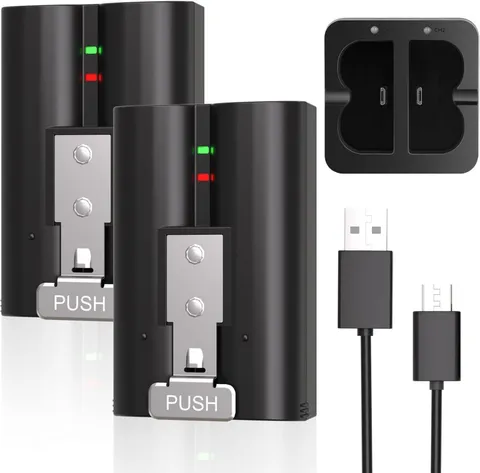 2-Pack Rechargeable 7200mAh Batteries with Charger for Video Doorbell & Indoor C
