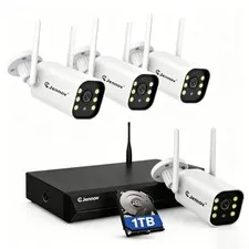 JENNOV 10CH NVR 5MP Wireless Security Camera System Color Night Two Way Audio
