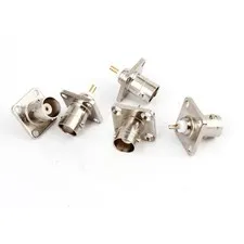 5pcs Siver Tone Metal BNC Female Panel Chassis Mount Solder Adapter