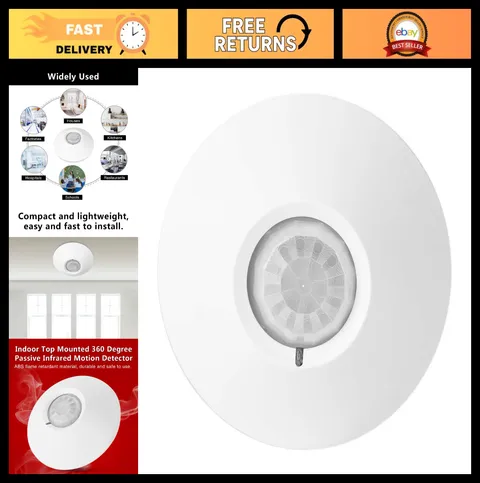 360° Motion Sensor Alarm - Indoor Detector, Wired Passive Infrared Security Syst