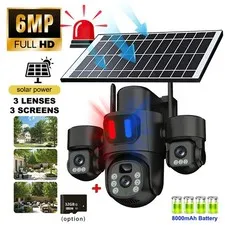 Camara De Seguridad Solar Inalambricas Para Exterior Con Vision Nocturna Alarma