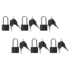 6Sets Small Locks with Keys for Locker Door Box Security Home Office Black