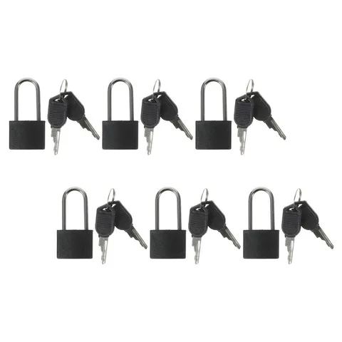 6Sets Small Locks with Keys for Locker Door Box Security Home Office Black