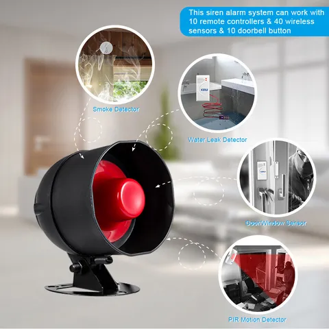 KERUI Home Siren Security Alarm System with Door Sensor and Motion Detector