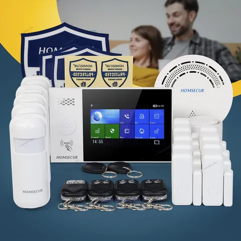 HOMSECUR Wireless WIFI 4G LCD Burglar Alarm System Touch Screen