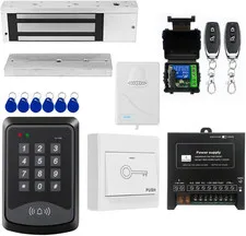 RFID Keypad Door Access Control Kit with 1200Lb Magnetic Lock & Exit Button