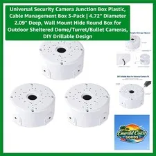 Universal Security Camera Junction Box Plastic, Cable Management Box 3-Pack |...