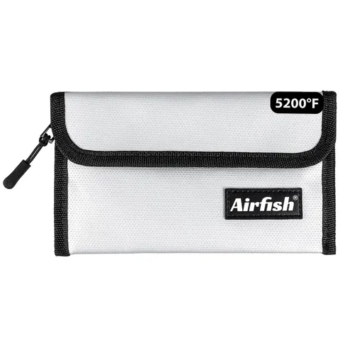 Fireproof Money Bag, 5 x 8 inches Fireproof Wallet, Waterproof Cash Bag with ...